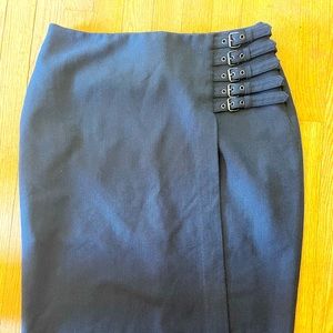 Blue Worthington Medium Weight Half Lined Skirt with Buckles size 14